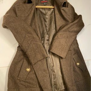 Miss Sixty military inspired fitted pea coat.